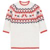 GX533: Fairisle Robin Kids Christmas Knitted Dress (1-9 Years)